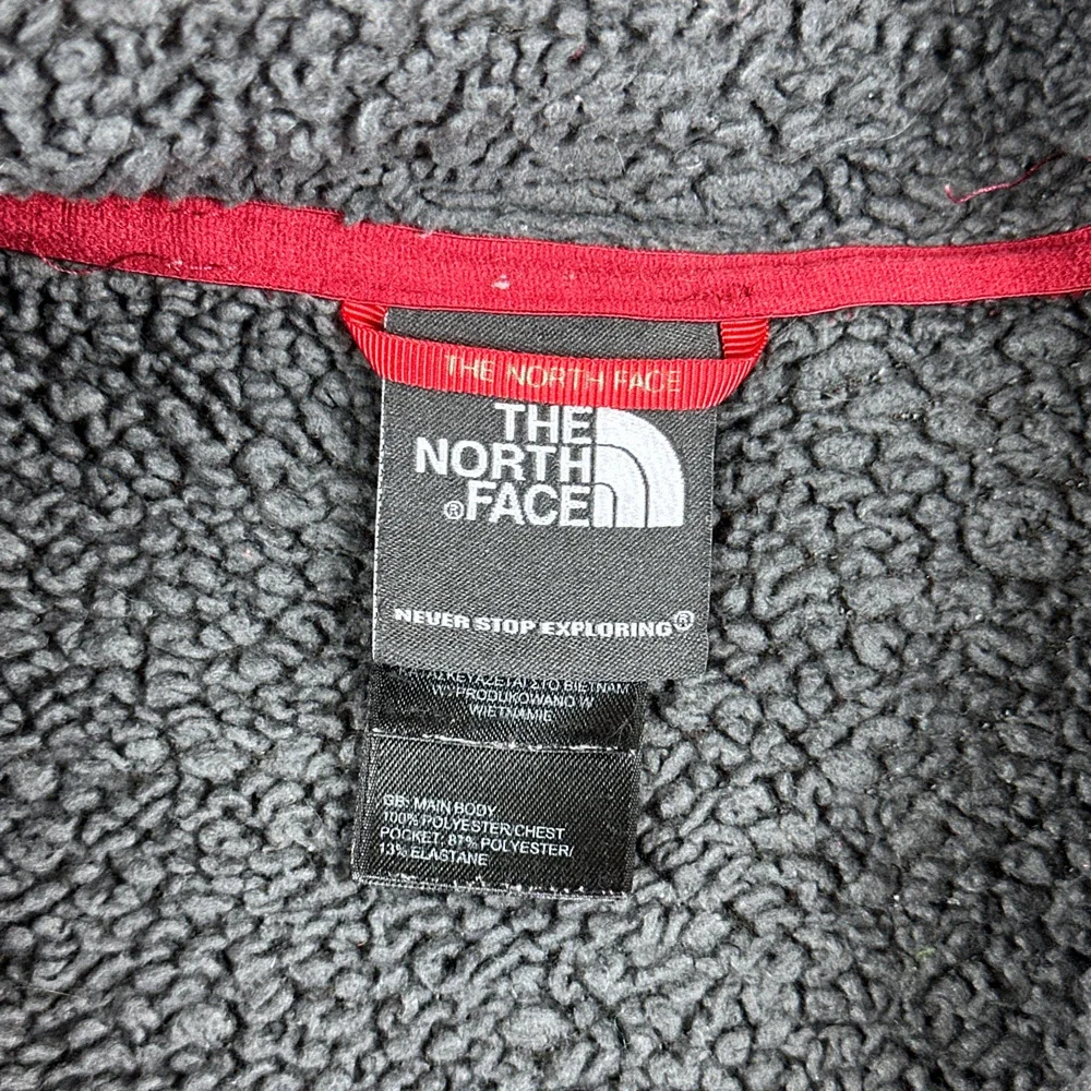 North Face Jacket Adult LARGE Red Chimborazo Fleece Gray Sherpa Lined Outdoor